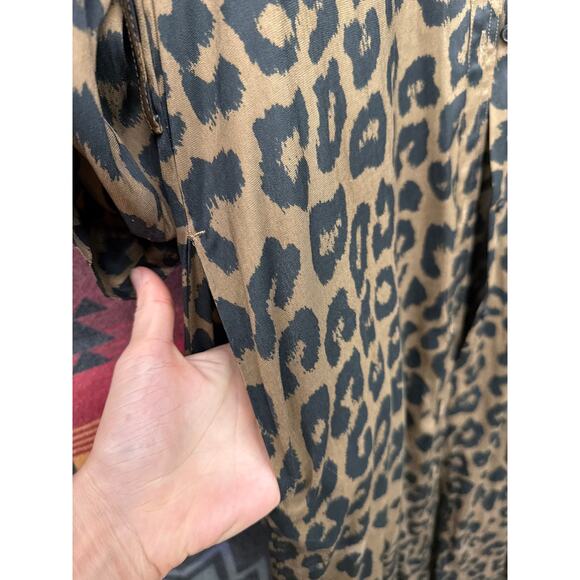 Banana Republic Animal Print Maxi Dress Small Cheetah Leopard Africa Mob Luxe - Picture 3 of 8